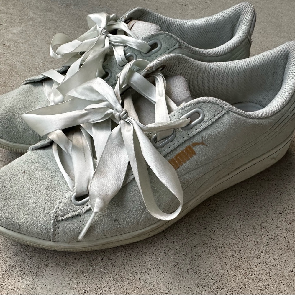 Puma Women's Pale Powder Blue Sneakers with Satin Laces